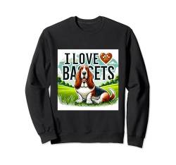 I Love Bassets Shirt Basset Mama Papa Doggie Basset Hound Dog Sweatshirt von Basset Hound Gifts and Doggie Shirts