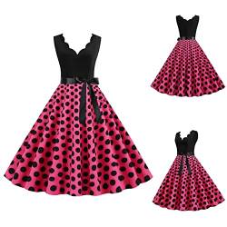 Rockabilly Kleider Damen Festlich Rockabilly Petticoat Elegant Freizeitkleider High Low Abschlusskleid Knielang Sommerkleider Mit Gürtel Abendkleid Mit Sleeves Ballkleid von Bastwahl