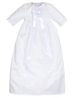 Bateo Design Baby Taufkleid aus Baumwolle Simon mit Schleife Weiß (68) von Bateo Design