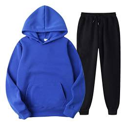 Battnot Jogginganzug Herren Sportbekleidung Trainingsanzug Herren Einfarbig Hoodie Mit Kapuze Langarm Mit Taschen Hausanzug 2-Teilig Kapuzenpullover Jogginghose Jogginganzug Set Klassisch Sportanzug von Battnot