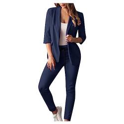 Damen Elegant Anzüge 2 Stück Mode Lose Anzug Set Hosenanzug Damen Gutschein Elegant Business Anzug Set Revers Damen Zweiteiliger Business Anzug Basic Hosenanzug Damen Elegant Sets von Battnot