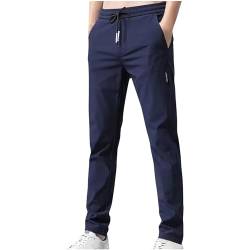 Günstig Hosen Herren Lang Leicht Einfarbig Loose Fit Sommerhose Männer Freizeithose 2024 Sommer Bequeme Hose Baumwolle Stoffhose mit Tunnelzug Sale Deals Warehouse Deals Angebote von Battnot