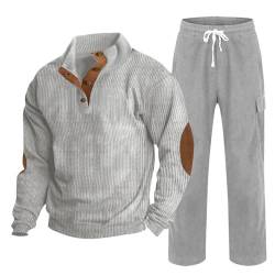 Jogginganzug Herren Set Trainingsanzug Sportanzug Langarm Freizeitanzug Männer Tracksuit Herren 2-Teilige Trainingsanzug Hausanzug Oversize Einfarbig Tracksuit Streatwear Trainingsanzüge Für Herren von Battnot