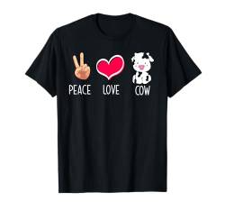 Peace Love Kuh T-Shirt von Bauernhof Tierliebhaber Lustige Kuh Humor