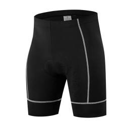 Bauzuoyo Radlerhose Gepolstert Herren, Fahrradhose Radhose Kurz mit Polster, Seite & Rücken Taschen, Atmungsaktive und Schnelltrocknende, Stoßdämpfend Radfahrhose Radshorts, Kurze Jogginghose von Bauzuoyo