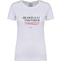 Bavariashop T-Shirt Damen T-Shirt "Besser glei und foisch... von Bavariashop