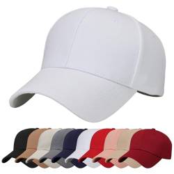 Baynetin Baseball Cap Schlichte Baseballkappe Reine Farbe Baseboard Basecap Unisex Verstellbar Atmungsaktiv Anti-UV Outdoor Reise Sonnenhut Golfkappe (Weiß) von Baynetin