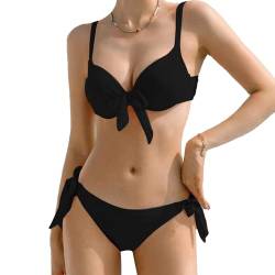 Damen Bikini Set Sexy Seitliche Riemen Triangel Badeanzug Bademode Zweiteiliger Badeanzug Swim Bikini Set Push Up Damen Bauchweg Brazilian Style Bademode HL von Bcenoilua