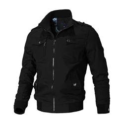 Bciopll Bomberjacke Männer Mode Casual Windjacke Mantel Männer Frühling Herbst Outwear Stand Slim Military Jacke Black L von Bciopll