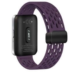 Bdsidy Armbänder für Samsung Galaxy Fit 3 SM-R390, Silikon Atmungsaktiv Männer Frauen Armband, Sport Magnetverschluss Armband für Samsung Galaxy Fit 3 SM-R390 Uhrenarmband (Lila) von Bdsidy