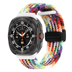 Bdsidy Magnetbänder Armband für Samsung Galaxy Watch Ultra Smartwatch, Verstellbarer Geflochtener Elastischer Sportarmband Nylon Armband für Galaxy Watch Ultra Strap (Regenbogen) von Bdsidy