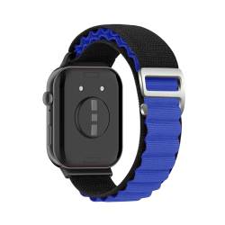 Bdsidy Nylon Armband Kompatibel mit Huawei Watch Fit3, Schnalle aus Zinklegierung Verstellbarer Geflochtener Sportarmband Nylon Armbänder für Huawei Watch Fit 3 (Schwarz Blau) von Bdsidy