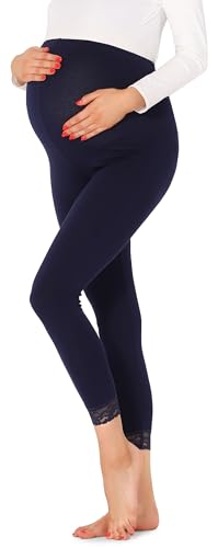 Be Mammy Damen 7/8 Umstandsleggings BE20-262(Marineblau,XXL) von Be Mammy