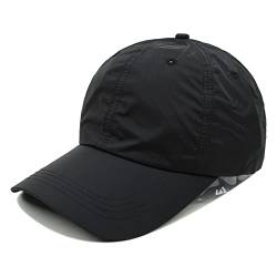 BeFur Unisex Baseball Kappe Sommer Ultradünne Athletic Cap schnell-trocknend verstellbar Sonnenhut Schwarz, Einheitsgröße von BeFur