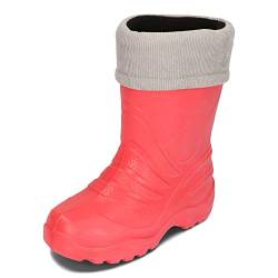 BeKiddy EVA Kinder Stiefel Gefüttert Wasserdicht Regentiefel Schneestiefel Jungen Mädchen Gummistiefel Isoliert 24-37 EU (Rosa, numeric_22) von BeKiddy