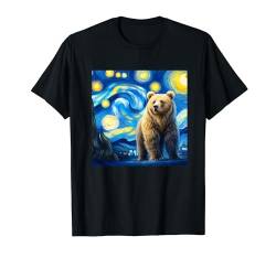 Bär Sternennacht Vincent Van Gogh Himmel Berühmte Malerei Kunst T-Shirt von Bear Starry Night Van Gogh Art