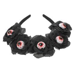 Beatifufu Stirnband Kopfbedeckung mit Rosenblüten halloween perücke perücken für halloween Haarschmuck Halloweenkostüm Cosplay-Kostüm-Requisiten Halloween-Stirnbänder für Erwachsene Stoff von Beatifufu