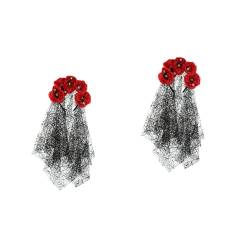 Beaupretty 2st Halloween-stirnband Blumenkranz Stirnband Gotisches Stirnband Floraler Kronenschleier Gotisches Blumenstirnband Tag Der Toten Kopfschmuck Die Blumen Haarschmuck Damen Stoff von Beaupretty