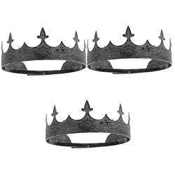 Beaupretty 3st Metallkrone Prinzessin Brautkrone Königin Diademe Herren Krone Halloween-krone Mittelalterliches Stirnband Männer Cosplay Prop Braut Stirnbänder Mann Silberne Krone Kristall von Beaupretty