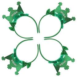 Beaupretty 4 Stück Stirnband Kleeblatt-stirnbandbopper Patrick-kostüm Kleekopf-bopper St. Patricks Day Haarschmuck Kopfbedeckung Für Den Irischen Tag Vergoldet Filzstoff Schmücken von Beaupretty