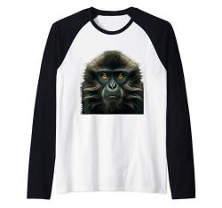 Dusky Leaf Monkey Shirt Affe Portrait Wildlife Exotic Ape Raglan von Beautiful Animals Gifts and Shirts