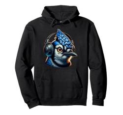 Funny Blue Jay Shirt Birdwatcher Bird Lover Kopfhörer Pullover Hoodie von Beautiful Animals Gifts and Shirts