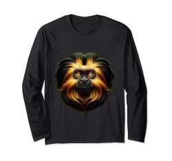 Golden Lion Tamarin Shirt Affe Portrait Wildlife Lustiger Affe Langarmshirt von Beautiful Animals Gifts and Shirts