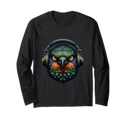 Lustiges Rollshirt Vogelbeobachter Vogelliebhaber Kopfhörer Kunst Langarmshirt von Beautiful Animals Gifts and Shirts