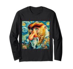 Vincent Van Gogh Hemd Affe Vangogh Ape Proboscis Monkey Langarmshirt von Beautiful Animals Gifts and Shirts