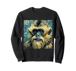 Vincent Van Gogh Hemd Affe Vangogh Eastern Hoolock Gibbon Sweatshirt von Beautiful Animals Gifts and Shirts