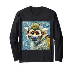 Vincent Van Gogh Shirt Affe Vangogh Affe Eichhörnchen Affe Langarmshirt von Beautiful Animals Gifts and Shirts