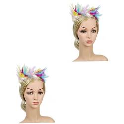 Beavorty 2st Frauen Stirnband Karneval Faszination 1920er Abschlussball-stirnband Stirnband Flapper Buntes Stirnband Fascinator-stirnband Regenbogen-outfits Für Frauen Kind Feder von Beavorty