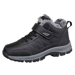 Beichwtd Winterschuhe Herren Winter Outdoor Gefüttert Warm Schneestiefel Leder Low Wanderschuhe Bequem Kurzschaft Stiefel Flach rutschfeste Winterstiefel Klassische Wasserdicht Stiefeletten von Beichwtd