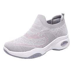 Damen Slip-On Turnschuhe Ohne Schnürung Dämpfung Entlastung Sportschuhe Leichte Schuhe Freizeit Atmungsaktiv Laufschuhe Mesh Tennisschuhe Handsfree Walkingschuhe Weich Bequeme Sneakers Outdoor von Beichwtd