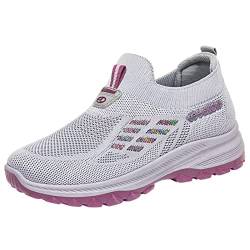 Damen Sneaker Slip-In Dämpfung Entlastung Freizeit Atmungsaktiv Sportschuhe Leichte Laufschuhe Mesh Turnschuhe Ohne Schnürung Walkingschuhe Handsfree Schuhe Weich Bequeme Tennisschuhe Outdoor von Beichwtd