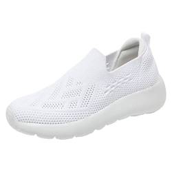 Damen Sneaker Slip-On Leichte Freizeit Atmungsaktiv Mesh Walkingschuhe Outdoor Dämpfung Entlastung Laufschuhe Weich Bequeme Tennisschuhe Ohne Schnürung Turnschuhe Sportschuhe Handsfree Schuhe von Beichwtd