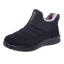 Wanderschuhe Herren Leichte Flach rutschfeste Winterschuhe Bequem Stiefeletten Winter Outdoor Winterstiefel Klassische Wasserdicht Kurzschaft Stiefel Leder Low Schneestiefel Gefüttert Warm von Beichwtd