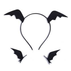 Beimus Haarklammern, Fledermaus-Teufelsflügel, Stirnband, Fledermaus-Haarspangen-Set, Slip-Kopfschmuck, Foto-Requisiten, Kostüme, Halloween, Cosplay-Zubehör von Beimus