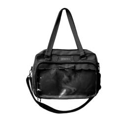 Beimus Schultertasche für Damen, Umhängetasche, Nylon, große Kapazität, Buchhandtaschen, Schwarz von Beimus