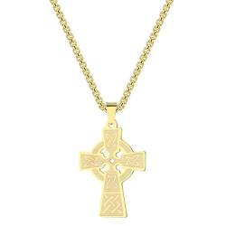 Belachick Retro Halskette Ketten Schmuck Herren Frauen Anhänger Necklace Retro Herren Große Kreuz Anhänger Halskette Damen Herren Charm Kreuzkette Ch-Spa073G von Belachick