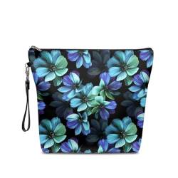 Belidome Reise-Kosmetiktaschen Make-up-Tasche für Frauen, Aqua Blumenmuster, Einheitsgröße von Belidome