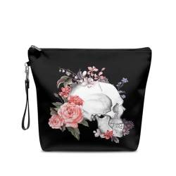 Belidome Reise-Kosmetiktaschen Make-up-Tasche für Frauen, Totenkopf Rose, Einheitsgröße von Belidome