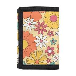 Belidome Trifold Wallet Coin Purse Card Holder Organizer, Hippie Daisy Flower von Belidome