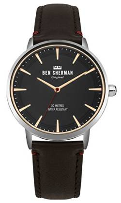 Ben Sherman Herren Datum klassisch Quarz Uhr mit Leder Armband WB020BR von Ben Sherman