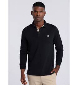 Bendorff für Herren. 830285125 Basic Langarm-Poloshirt schwarz (3XL), Lässig, Baumwolle von Bendorff