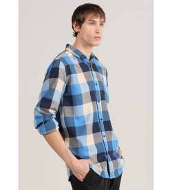 Bendorff für Herren. 840405286 Langärmeliges blau kariertes Hemd (XXL), Lässig, Baumwolle, Langarm von Bendorff