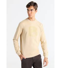 Bendorff für Herren. 860445439 Beigefarbenes Sweatshirt mit Logo-Stickerei und Prägung (3XL), Lässig, Baumwolle, Langarm von Bendorff