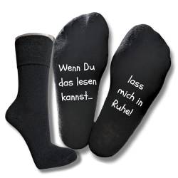 Bentini Spruchsocken | Damen & Herren | Lustige Spruch Socken | Spruch auf Fußsohle | Wenn du das lesen kannst ... | Geschenkidee | Individuell | schwarz 43-46 von Bentini