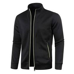 Beokeuioe Sweatjacke Herren mit Reissverschluss Ohne Kapuze Klassisch Sportjacke Leichte Jacke Stehkragen Trainingsjacke Strickjacke mit Taschen Freizeitjacke Softshelljacke Laufjacke von Beokeuioe