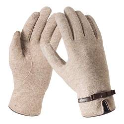 Bequemer Laden Damen Winter Warm Kaschmir Touchscreen Handschuhe mit Fleece Gefütterte, Elegant Winterhandschuhe Gestrickte Handschuhe mit Schleife Dekoration von Bequemer Laden